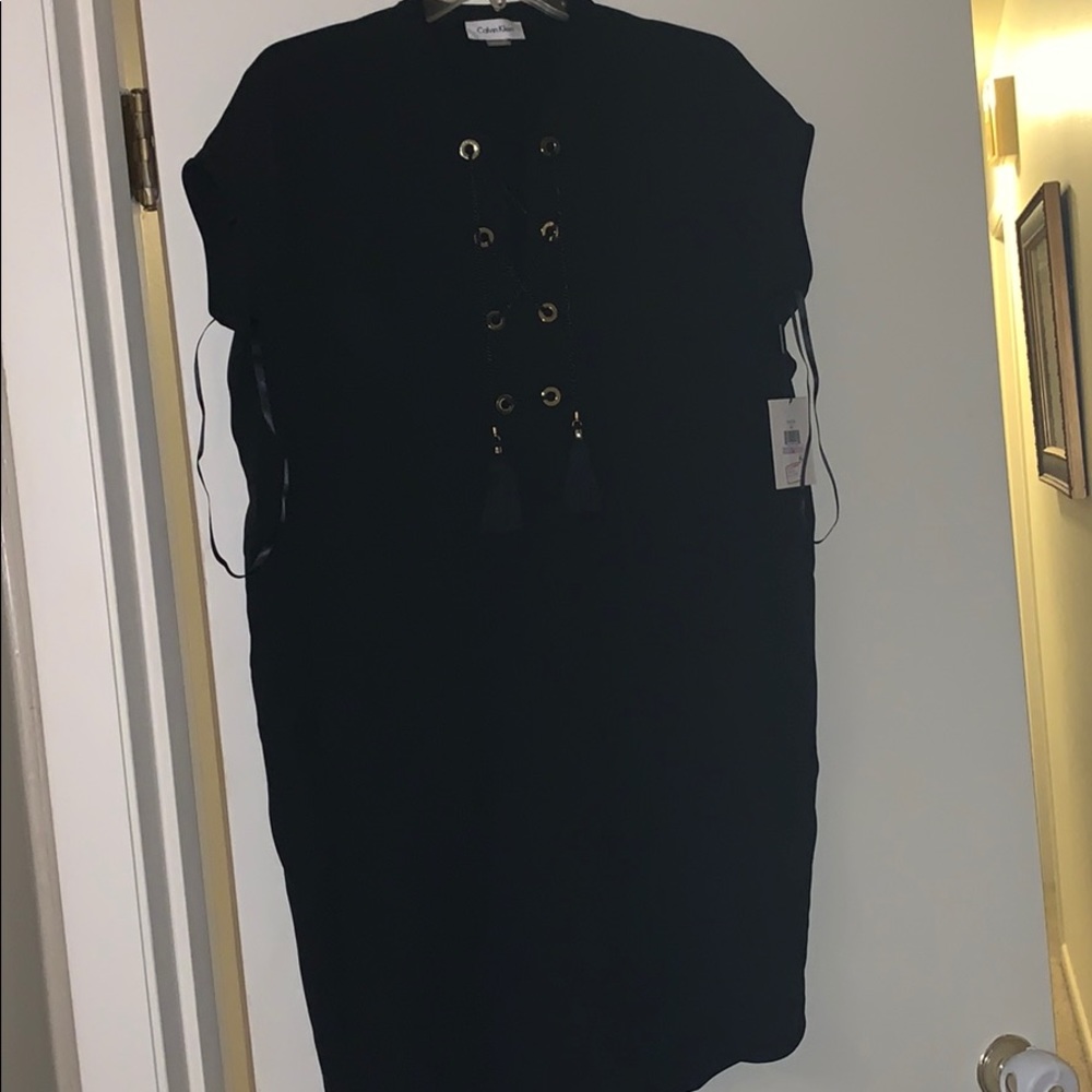 Calvin Klein lace your tassel shift dress